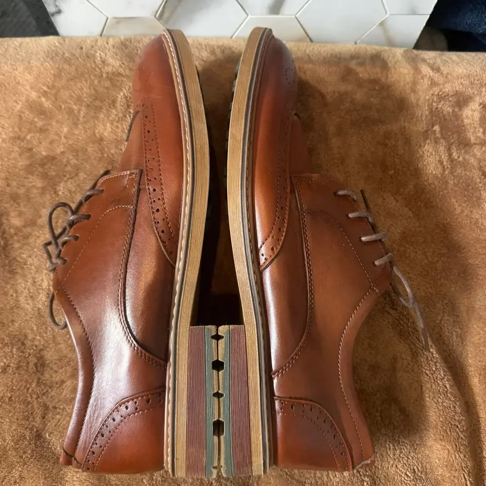 Arkbird Men’s Brown Lace Up Oxford Dress Shoes Size 12 Classic‎ Staple Preppy